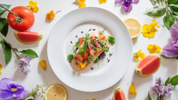 Świeży talerz z potrawą